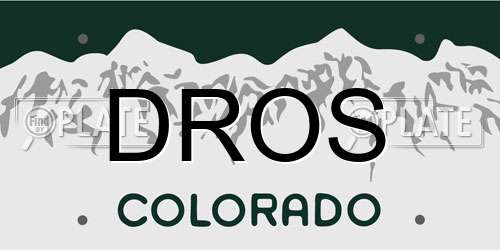 DROS Colorado License Plate