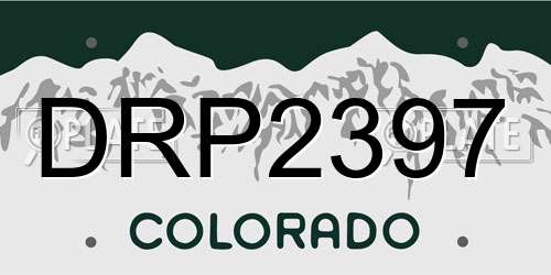 DRP2397 Colorado License Plate