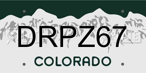 DRPZ67 Colorado License Plate