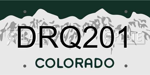 DRQ201 Colorado License Plate