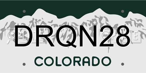 DRQN28 Colorado License Plate