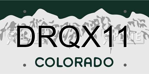 DRQX11 Colorado License Plate