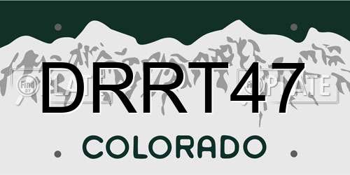DRRT47 Colorado License Plate
