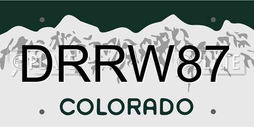 DRRW87 Colorado License Plate