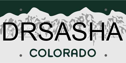 DRSASHA Colorado License Plate