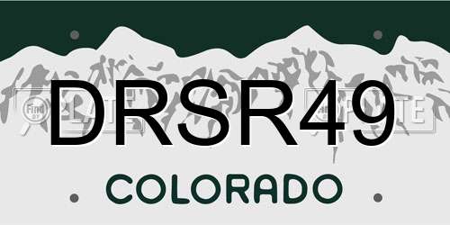 DRSR49 Colorado License Plate