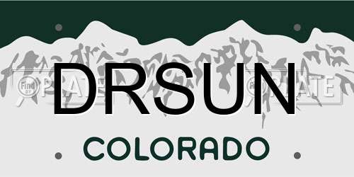 DRSUN Colorado License Plate