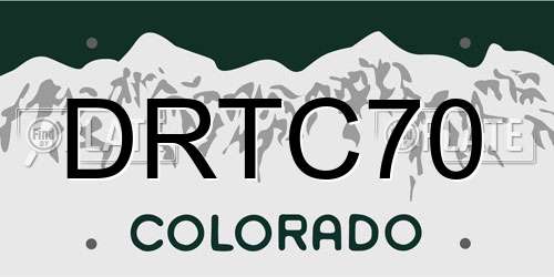 DRTC70 Colorado License Plate