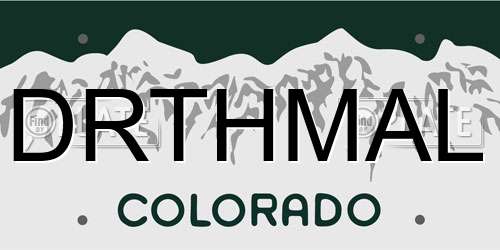 DRTHMAL Colorado License Plate