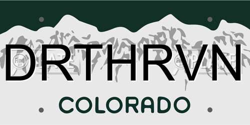 DRTHRVN Colorado License Plate