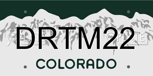 DRTM22 Colorado License Plate