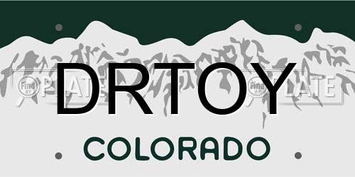 DRTOY Colorado License Plate