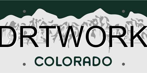 DRTWORK Colorado License Plate