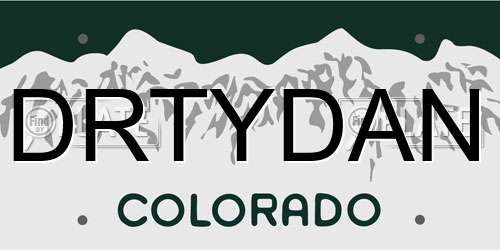 DRTYDAN Colorado License Plate