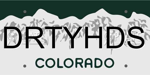 DRTYHDS Colorado License Plate