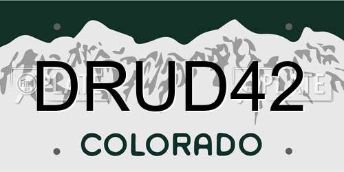 DRUD42 Colorado License Plate