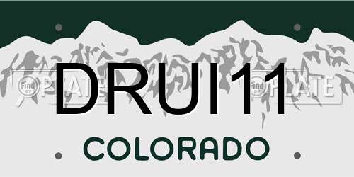 DRUI11 Colorado License Plate
