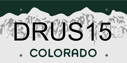 DRUS15 Colorado License Plate
