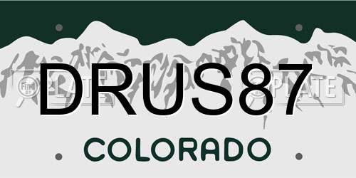 DRUS87 Colorado License Plate
