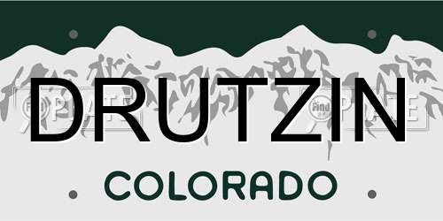 DRUTZIN Colorado License Plate