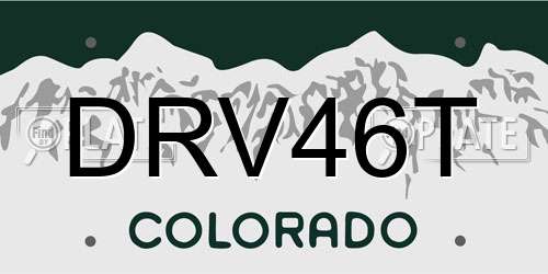 DRV46T Colorado License Plate