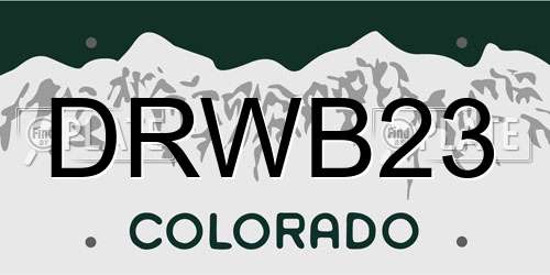DRWB23 Colorado License Plate