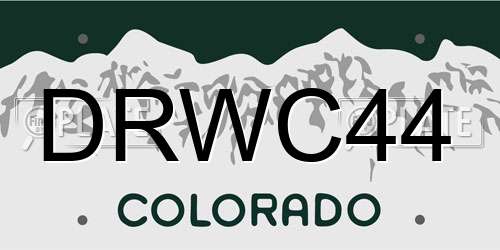 DRWC44 Colorado License Plate