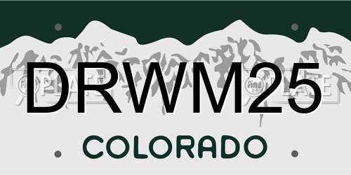 DRWM25 Colorado License Plate