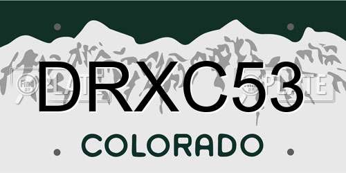 DRXC53 Colorado License Plate