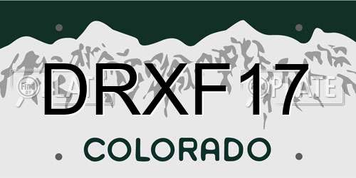 DRXF17 Colorado License Plate