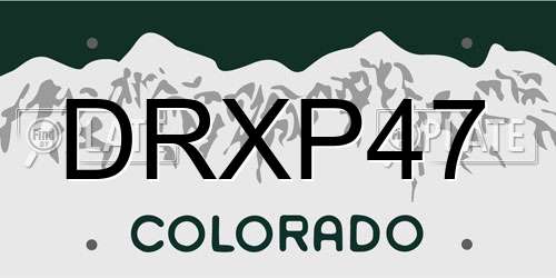 DRXP47 Colorado License Plate