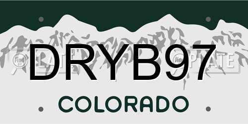DRYB97 Colorado License Plate