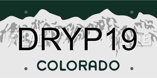 DRYP19 Colorado License Plate