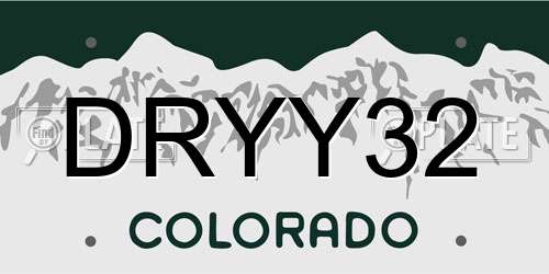 DRYY32 Colorado License Plate