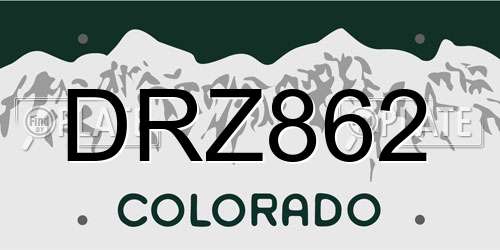 DRZ862 Colorado License Plate
