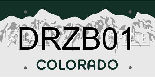 DRZB01 Colorado License Plate