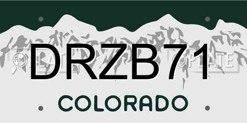 DRZB71 Colorado License Plate