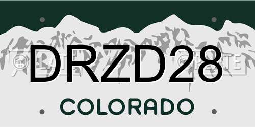 DRZD28 Colorado License Plate