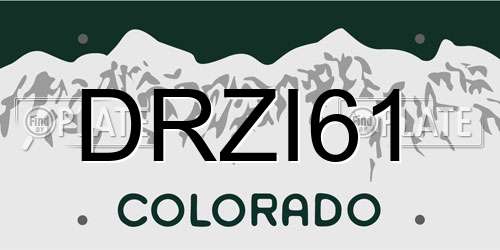 DRZI61 Colorado License Plate