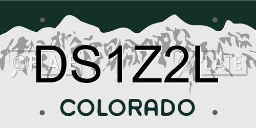DS1Z2L Colorado License Plate