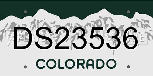 DS23536 Colorado License Plate