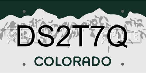DS2T7Q Colorado License Plate