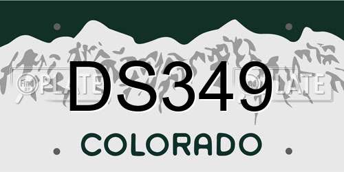 DS349 Colorado License Plate