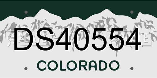 DS40554 Colorado License Plate