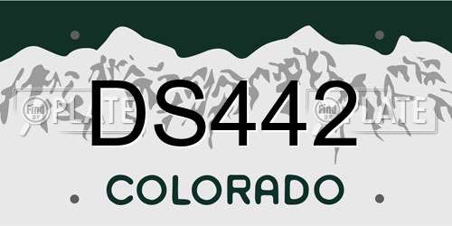 DS442 Colorado License Plate