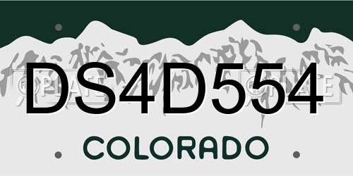 DS4D554 Colorado License Plate