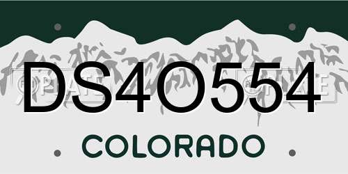 DS4O554 Colorado License Plate