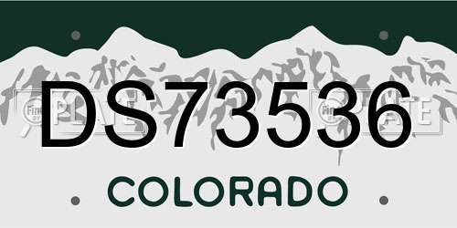 DS73536 Colorado License Plate