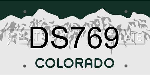 DS769 Colorado License Plate