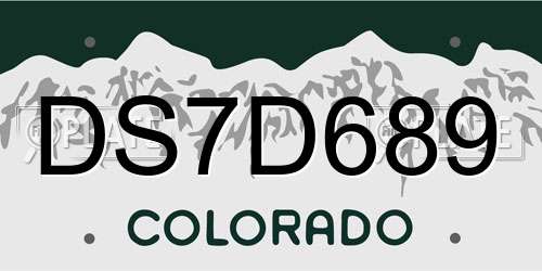 DS7D689 Colorado License Plate